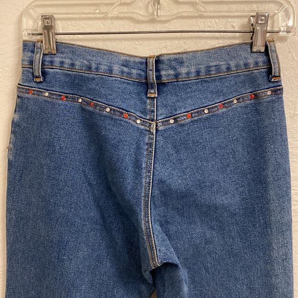 Cool Wear painted denim jeans, red /white stars, and stripes. Size 3Jr mid rise - Picture 4 of 6